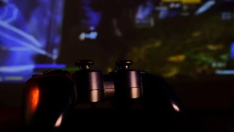 Black controller to play video games on game console. Stock Footage 130055400