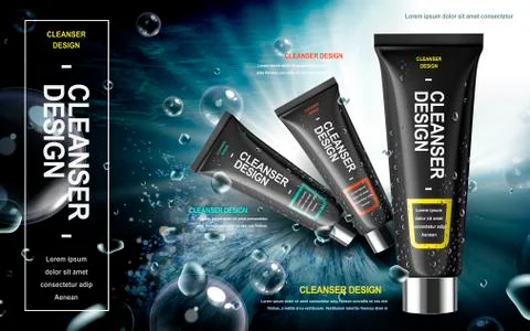 Black cool cleanser design Stock Illustration