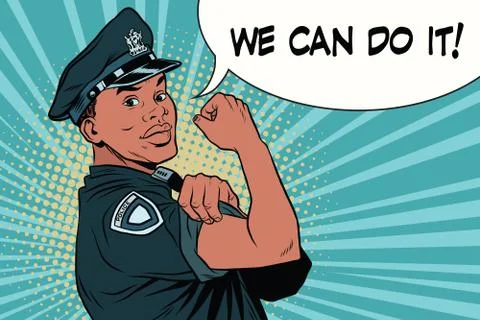 Black COP we can do it Ilustración de archivo
