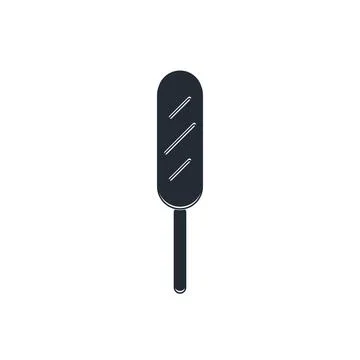 Black Corn dog icon isolated on white background. Traditional american fast.. Stock Illustration