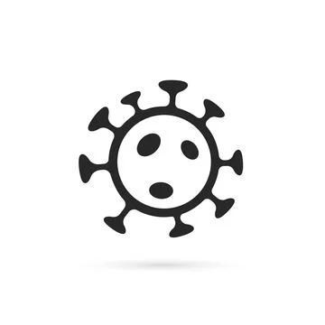 Black coronavirus icon with shadow Stock Illustration