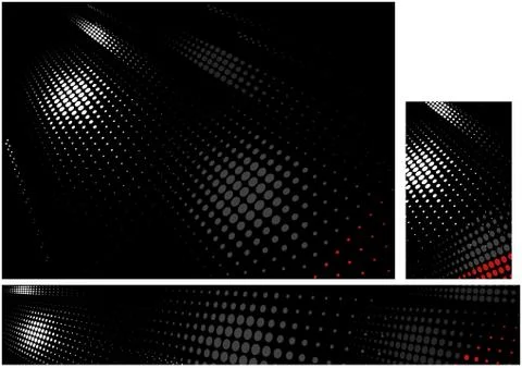 Black Corporate Backgrounds with Halftone Pattern Set Stock Illustration