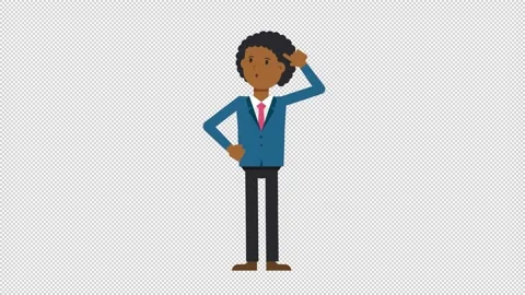 Black Corporate Man Thinking Stock Footage 205071177