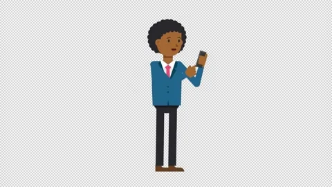 Black Corporate Man Using Phone Happy Video stock 205071179
