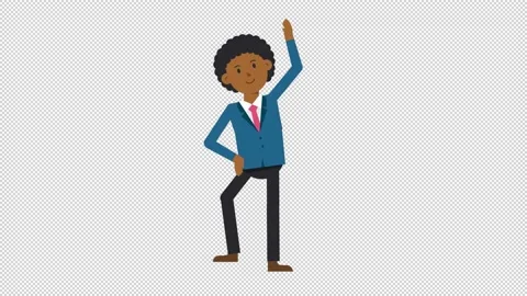 Black Corporate Man Warmup Exercise Video stock 205075417