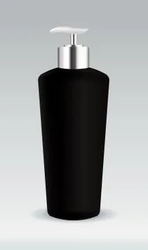 Black cosmetic bottle container Stock Illustration