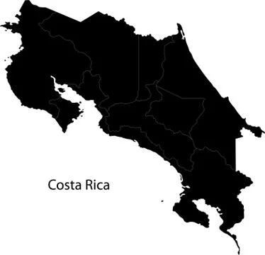 Black costa rica map Stock Illustration