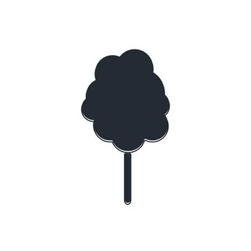 Black Cotton candy icon isolated on white background.  Vector Stock Illustration