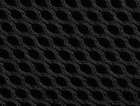Black cotton fabric with a mesh pattern for visible details. background Stock Photos