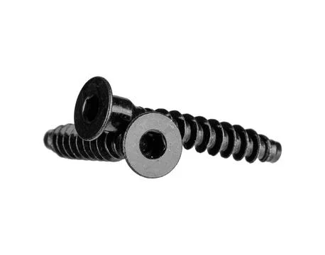 Black Countersunk Hex Socket Screw Isolated on White Background Stock Photos