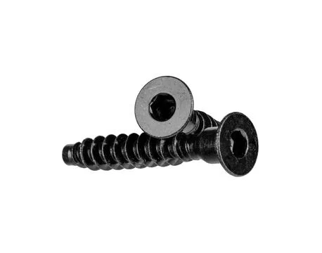 Black Countersunk Hex Socket Screw Isolated on White Background Stock Photos