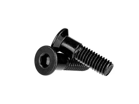 Black Countersunk Hex Socket Screw Isolated on White Background Stock Photos
