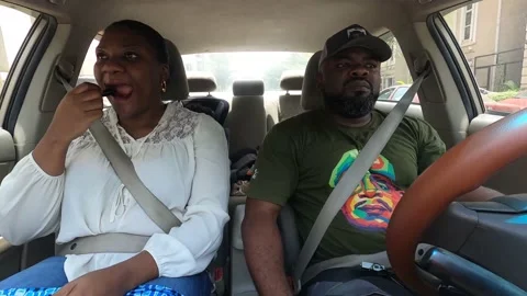 Black couple driving Stock Footage 236940715