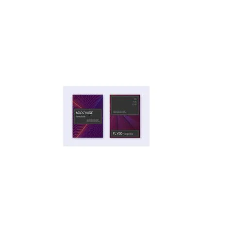 Black cover design template set. Violet abstract l Stock Illustration