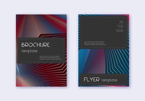 Black cover design template set. Red white blue ab Stock Illustration