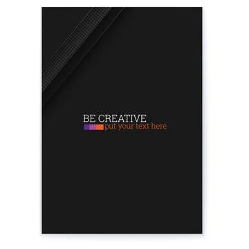 Black cover with halftone pattern. Multi layered graphics at top left corner. Stock Illustration