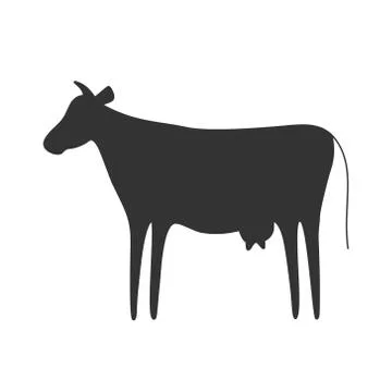 Black cow icon. Stock Illustration