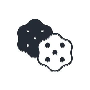 Black Cracker biscuit icon isolated on white background. Sweet cookie.  Vecto Stock Illustration