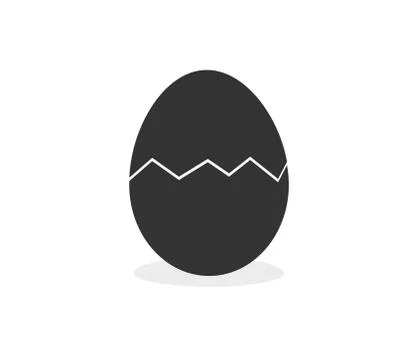 Black cracking egg icon isolated on white background. Vector illustration. Stock Illustration