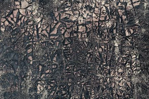 Black cracks texture. Stock Photos