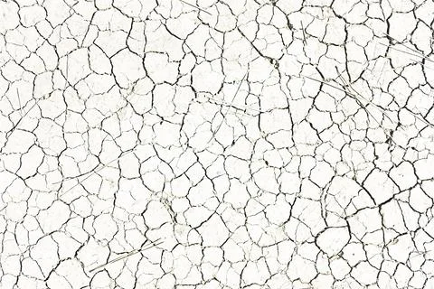 Black cracks on a white wall, texture background Foto stock