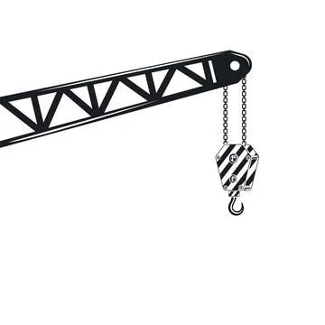 Black crane hook icon vector element concept design template Stock Illustration