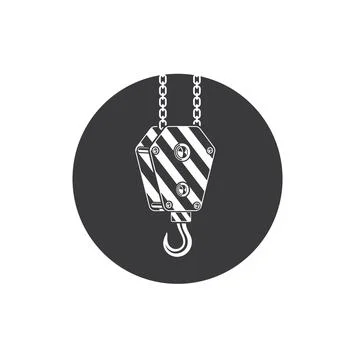 Black crane hook icon  vector  concept design template Stock Illustration