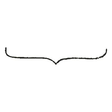 Black crayon brace line hand painting, vector underlined, allusion checkmark Stock Illustration