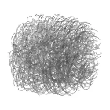 Black crayon scribble texture stain isolated on white background Illustrazione stock