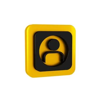 Black Create account screen icon isolated on transparent background. Yellow.. Stock Illustration