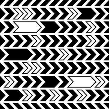Black-creative-vintage-seamless-pattern-abstract-arrows-design Stock Illustration