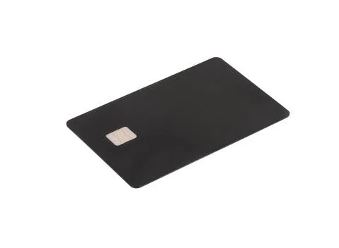 Black credit card isolate Stock Photos