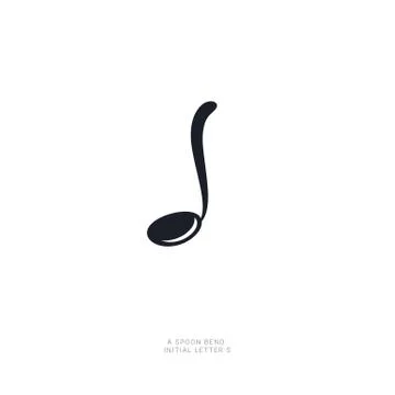 The Black crooked spoon. Isolated Vector Illustration Stock Illustration