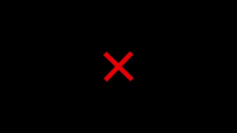 Black Cross Error Icon Animation Stock Footage 343387268
