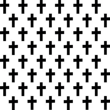 Black cross seamless pattern. Vector illustration Stock Illustration