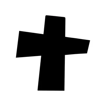 Black cross on a white background Stock Illustration