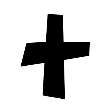 Black cross on a white background. vector illustration Illustrazione stock