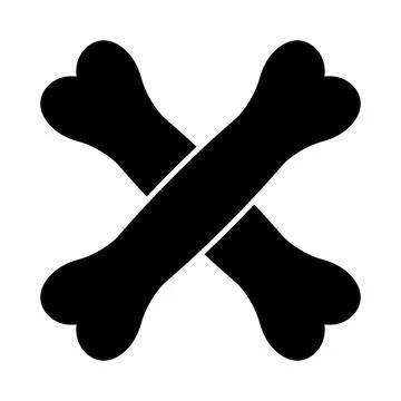 Black crossed bones hazardous warning danger symbol isolated background Stock Illustration