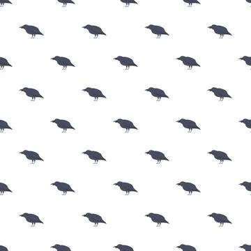 Black crow bird pattern seamless illustration 스톡 일러스트