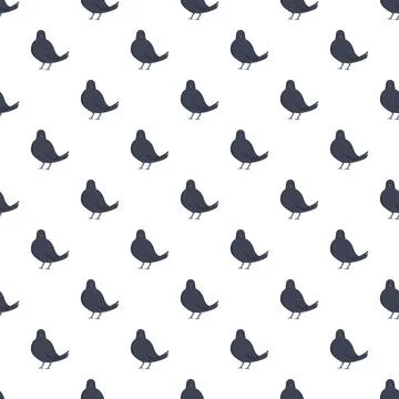 Black crow bird pattern seamless background design 스톡 일러스트