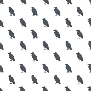 Black crow bird seamless pattern background 스톡 일러스트