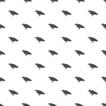 Black crow bird seamless pattern design creating texture Illustrazione stock