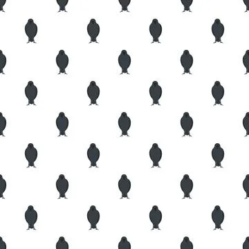 Black crow bird seamless pattern design Stock Illustration