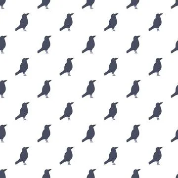 Black crow bird seamless repeating pattern background 스톡 일러스트