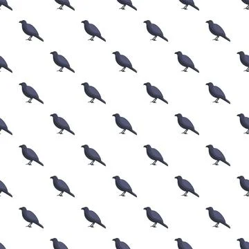 Black crow pattern seamless Stock Illustration