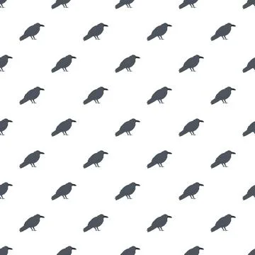 Black crows creating seamless pattern background Stock Illustration
