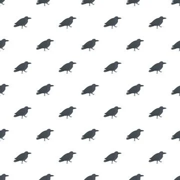 Black crows walking seamless pattern design Stock Illustration
