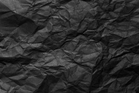 Black Crumpled Paper Background Foto stock