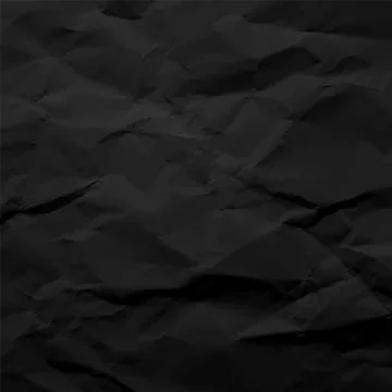 Black crumpled paper texture pattern. Rough grunge old blank. Vector abstract Illustrazione stock