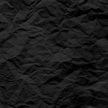 Black crumpled paper texture pattern. Rough grunge old blank. Vector abstract Illustrazione stock